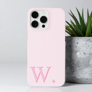 Minimalist Pink Custom Monogram Letter Initial iPhone 16 Pro Max Case