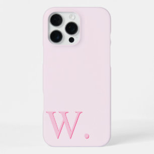 Minimalist Pink Custom Monogram Letter Initial iPhone 16 Pro Max Case