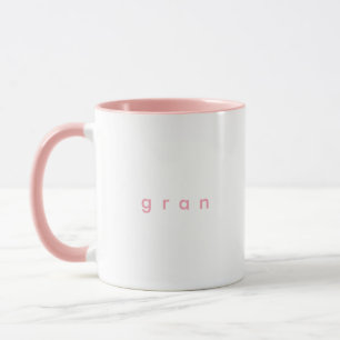 Minimalist Pink Custom Text Gran White Mug