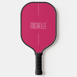 Minimalist Pink Custom with Name Pickleball Paddle