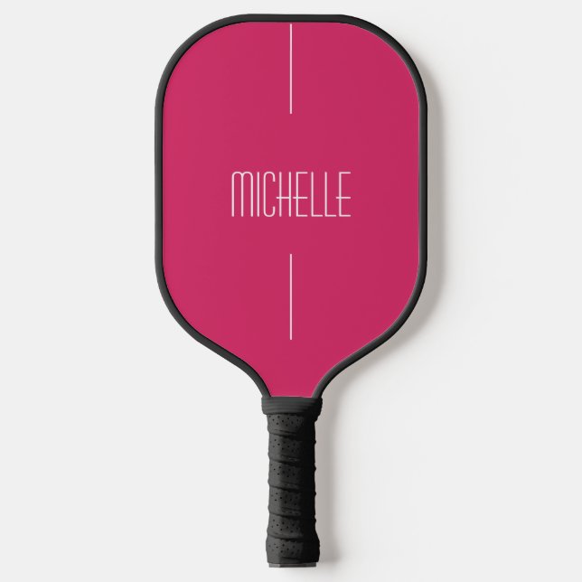 Minimalist Pink Custom with Name Pickleball Paddle (Front)