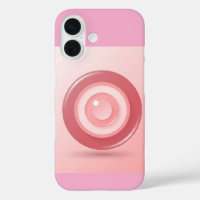 Minimalist Pink Evil Eye Icon on Soft Pastel