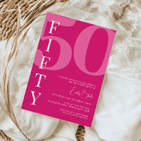 Minimalist Pink Fifty 50th Birthday Party