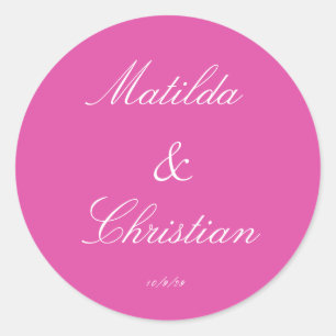 Minimalist Pink Fuchsia Wedding Envelope Seals