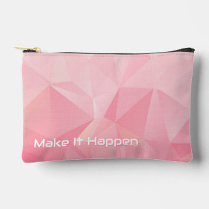 Minimalist Pink Geometric Custom Accessory Pouch
