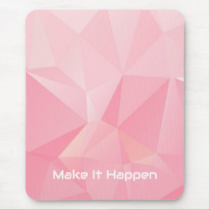 Minimalist Pink Geometric Pattern Motivational Mouse Pad