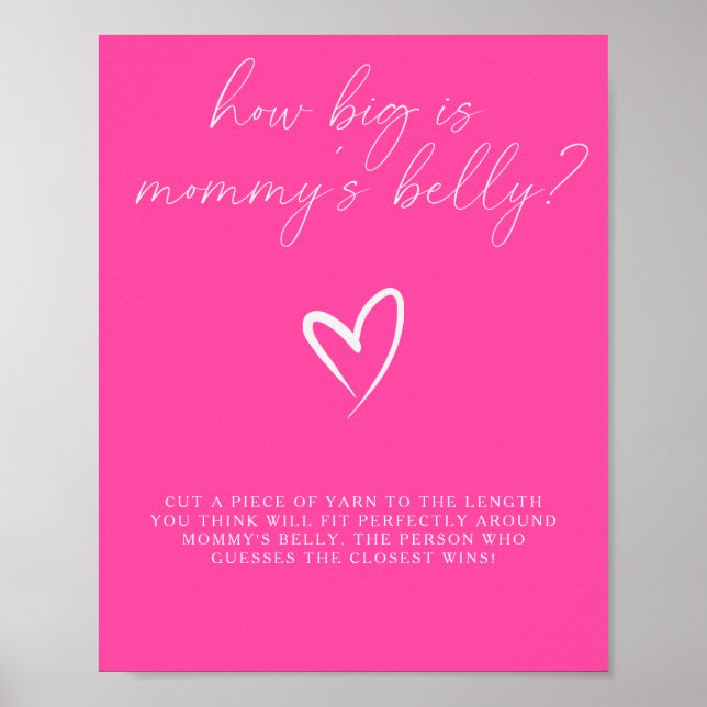 Minimalist pink - how big is mummy's belly game  poster (Front)