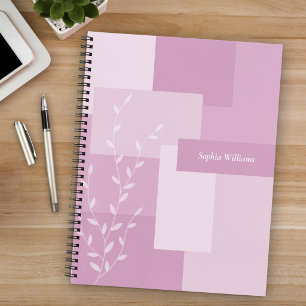 Minimalist Pink Mauve Botanical Journal Notebook
