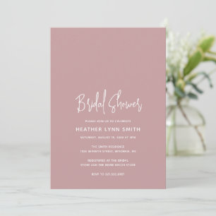 Minimalist Pink Modern Bridal Shower Invitation