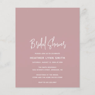 Minimalist Pink Modern Budget Bridal Shower Invite