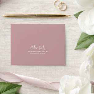 Minimalist Pink Modern RSVP Wedding Envelope