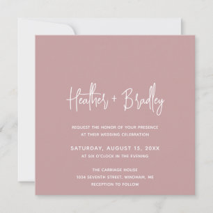 Minimalist Pink Modern Wedding Invitation