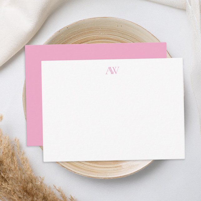 Minimalist Pink Monogram Card (Creator Uploaded)
