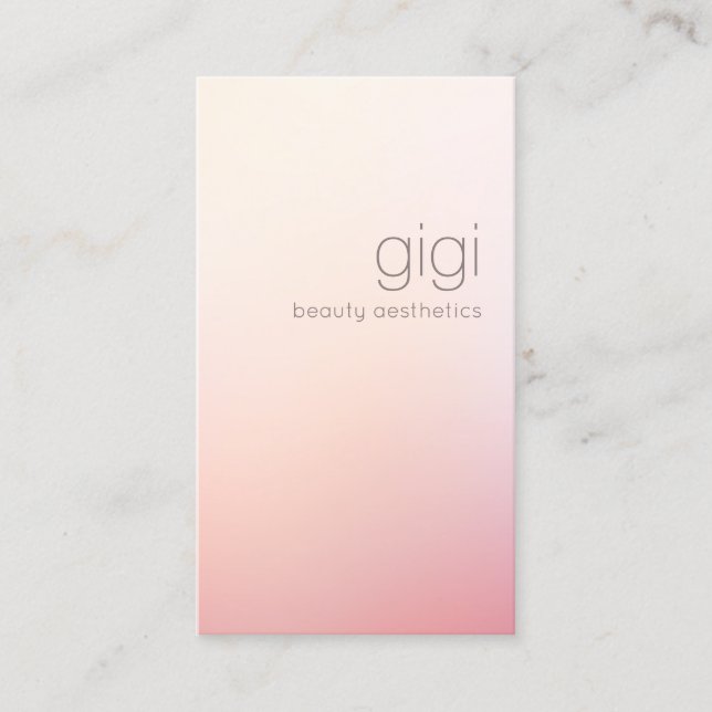 Minimalist Pink Ombre Beauty Salon Business Card (Front)