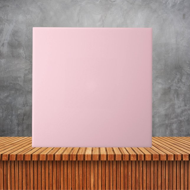 Minimalist Pink Plain Solid Colour Ceramic Tile (Creator Uploaded)