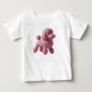 Minimalist Pink Poodle Dog Figurine Baby T-Shirt