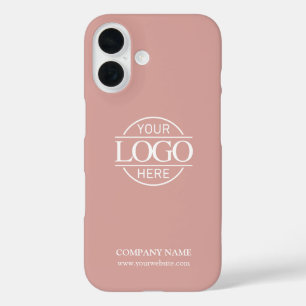 Minimalist Pink Promotional Company Business Logo iPhone 16 Case