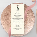 Minimalist Pink Rose Monogram Wedding Menu<br><div class="desc">Match your dinner menus to your wedding invitations with our Minimalist Pink Rose Monogram Wedding Menu Cards. This stylish design features our hand drawn pink rose with modern calligraphy and whimsical typography,  perfect for your summer wedding.</div>