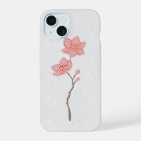 Minimalist Pink Sakura Cherry Blossom Floral Art P