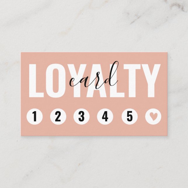 Minimalist Pink Script Loyalty Card (Front)