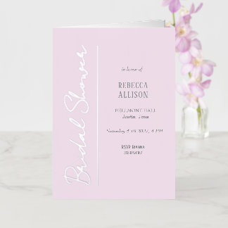 Minimalist Pink Silver Foil Bridal Shower Greeting Card