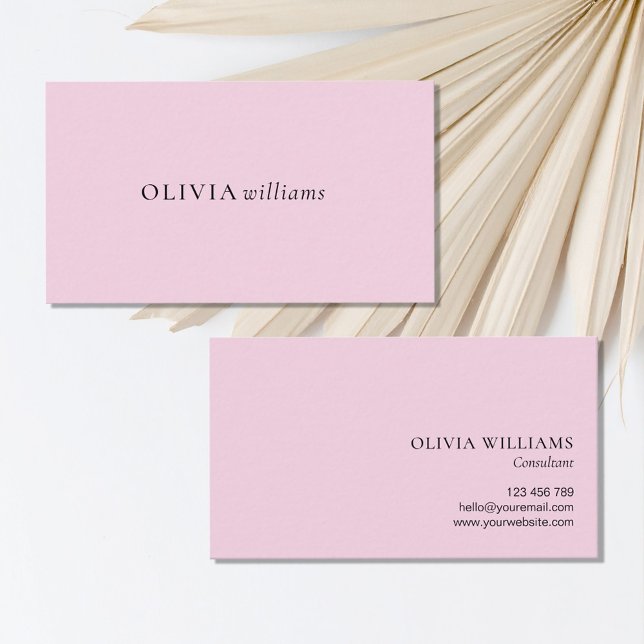Minimalist Pink Simple Professional Business Card (Creator Uploaded)
