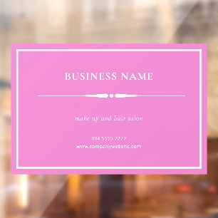 Minimalist Pink Small Business Name Hair Salon