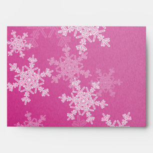Minimalist Pink Snowflakes Christmas Pattern Envelopes