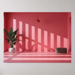 Minimalist Pink Toned Space: Light and Shadow  Poster