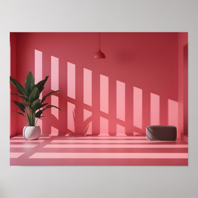 Minimalist Pink Toned Space: Light and Shadow  Poster (Front)