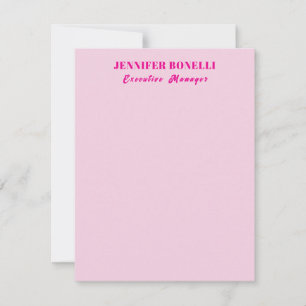 Minimalist pink trendy personalised customise name card