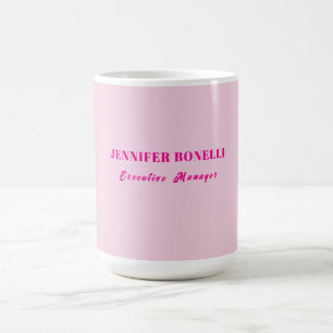 Minimalist pink trendy personalised customise name coffee mug