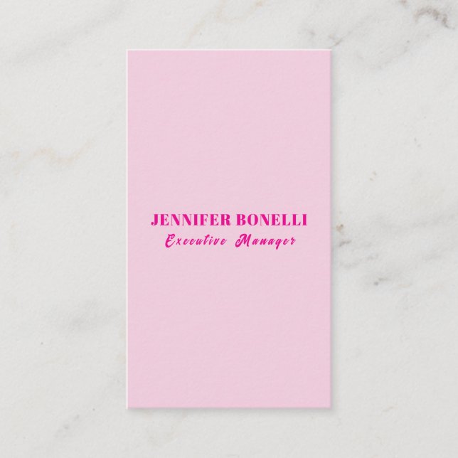 Minimalist pink trendy personalised customise name enclosure card (Front)