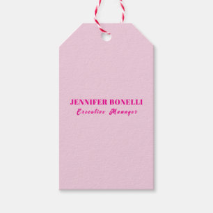 Minimalist pink trendy personalised customise name gift tags
