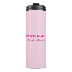 Minimalist pink trendy personalised customise name thermal tumbler