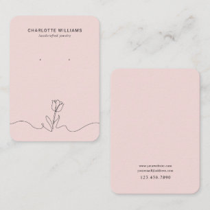 Minimalist Pink Tulip Jewellery Display Card