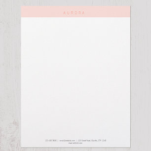 Minimalist Pink Two-Tone Custom Letterhead