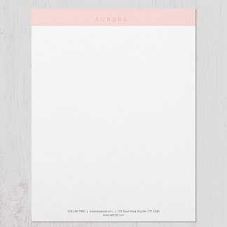 Minimalist Pink Two-Tone Custom Letterhead
