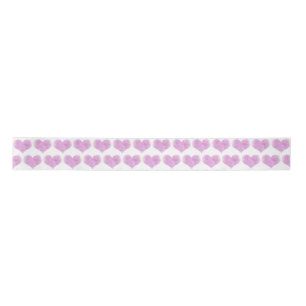 Minimalist pink watercolor heart Valentine Satin Ribbon