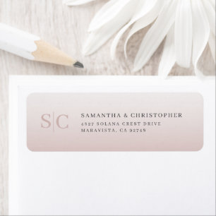 Minimalist Pink Wedding Return Address Label