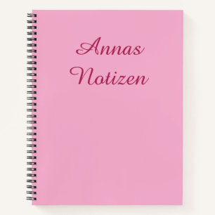 Minimalist Pink with Magenta Text German Notizen Notebook