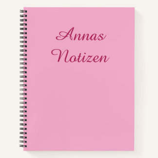 Minimalist Pink with Magenta Text German Notizen Notebook
