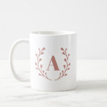 Minimalist Pink Wreath Custom Initial Monogram Coffee Mug<br><div class="desc">© Gorjo Designs. Made for you via the Zazzle platform.</div>