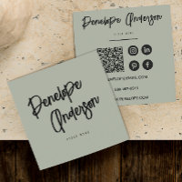 Minimalist Pistachio Green QR Code Modern Boho