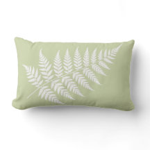 Minimalist Pistachio Green White Fern Silhouette