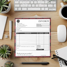 Minimalist Plaid Border Business Invoice Template