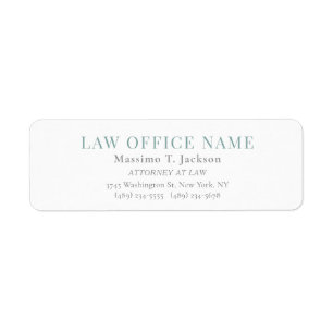 Minimalist Plain Attorney at Law Lawyer Office Return Address Label