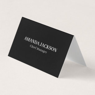 Minimalist Plain Black Professional Trendy Business Card