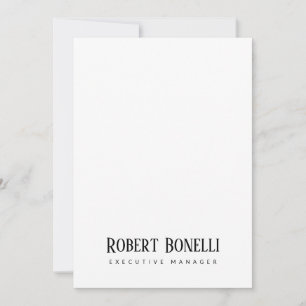 Minimalist Plain Black & White Modern Plain Card