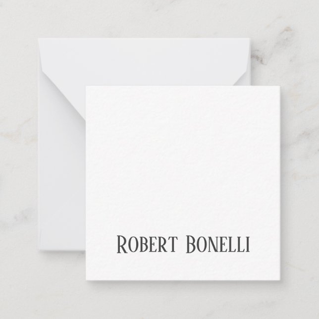Minimalist Plain Black & White Modern Plain Card (Front)